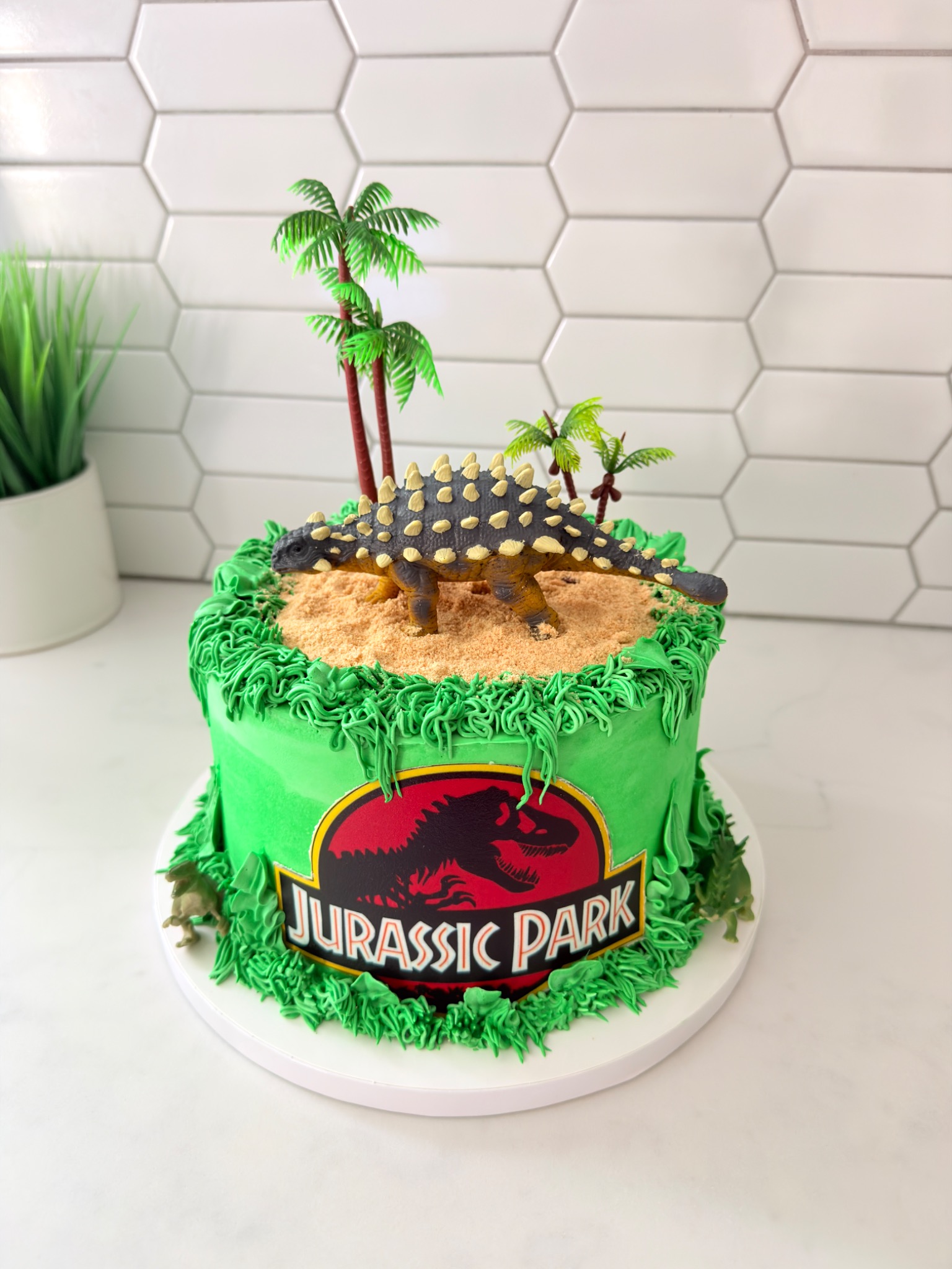 Jurassic Park themed custom cake